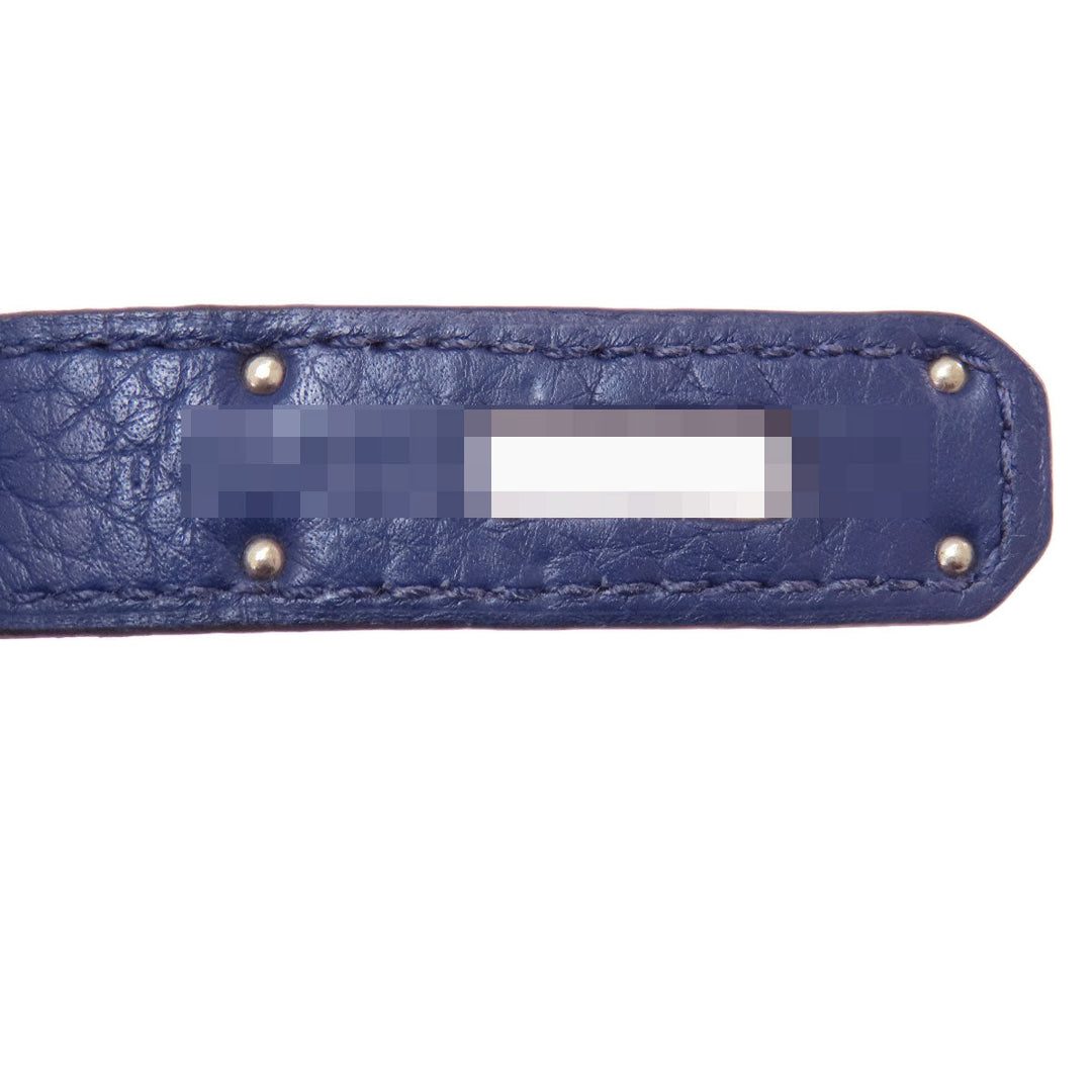 HERMES Shoulder Bag Taurillon Clemence blue Gypsiere 28 Blue Nuit SilverMetal Women Used Authentic