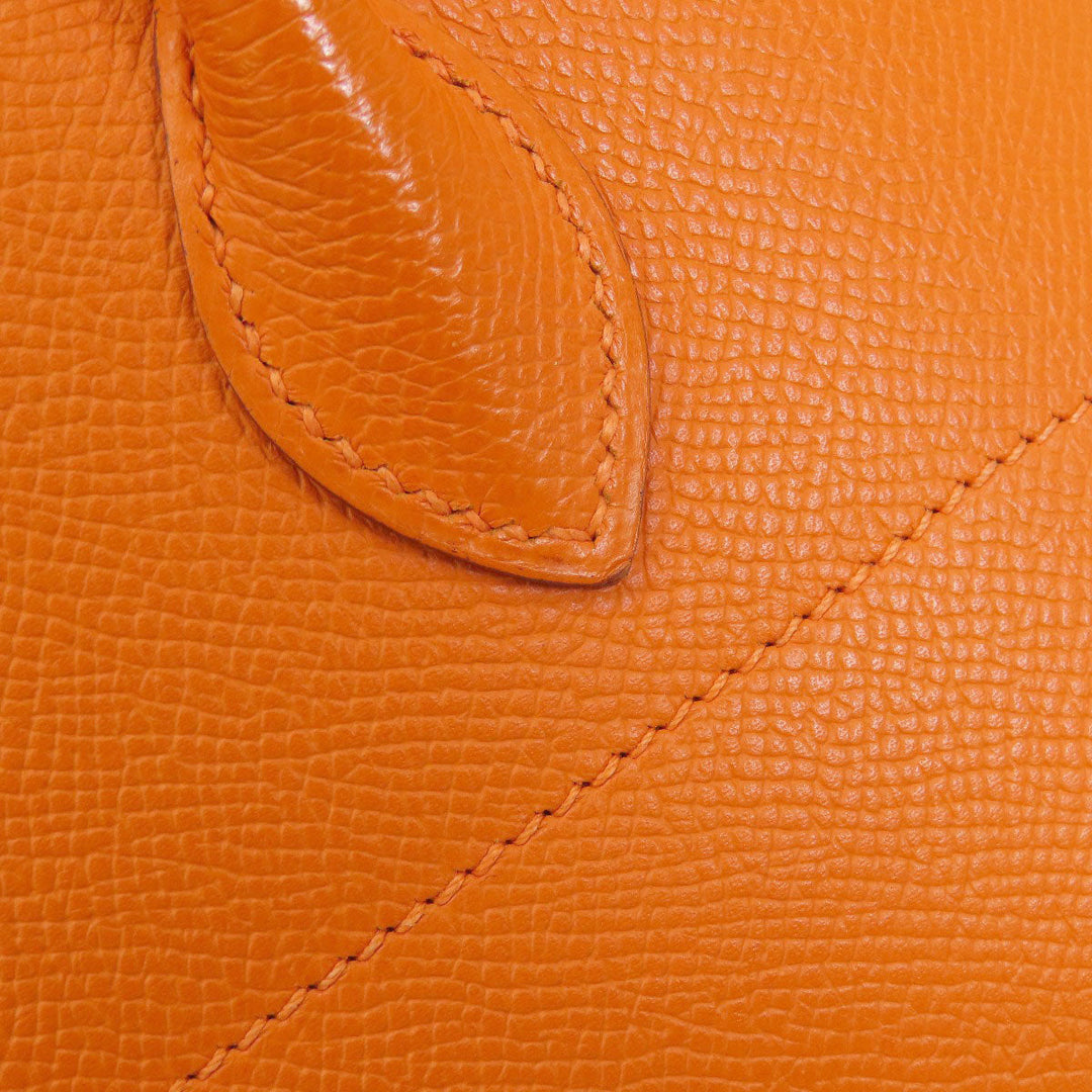 HERMES Handbag Epsom Orange Bolide 27 Orange Gold Metal