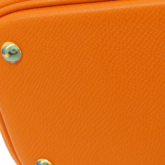 HERMES Handbag Epsom Orange Bolide 27 Orange Gold Metal