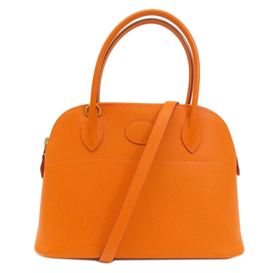 HERMES Handbag Epsom Orange Bolide 27 Orange Gold Metal