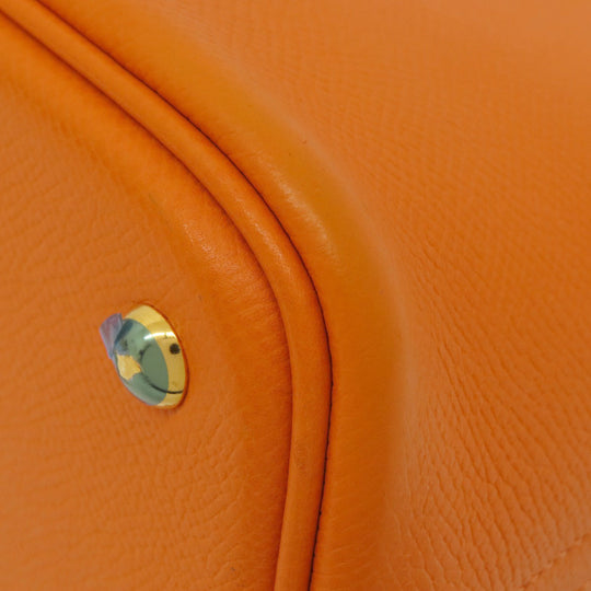 HERMES Handbag Epsom Orange Bolide 27 Orange Gold Metal
