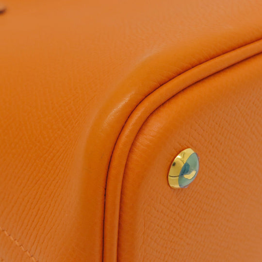 HERMES Handbag Epsom Orange Bolide 27 Orange Gold Metal