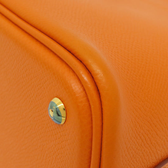 HERMES Handbag Epsom Orange Bolide 27 Orange Gold Metal