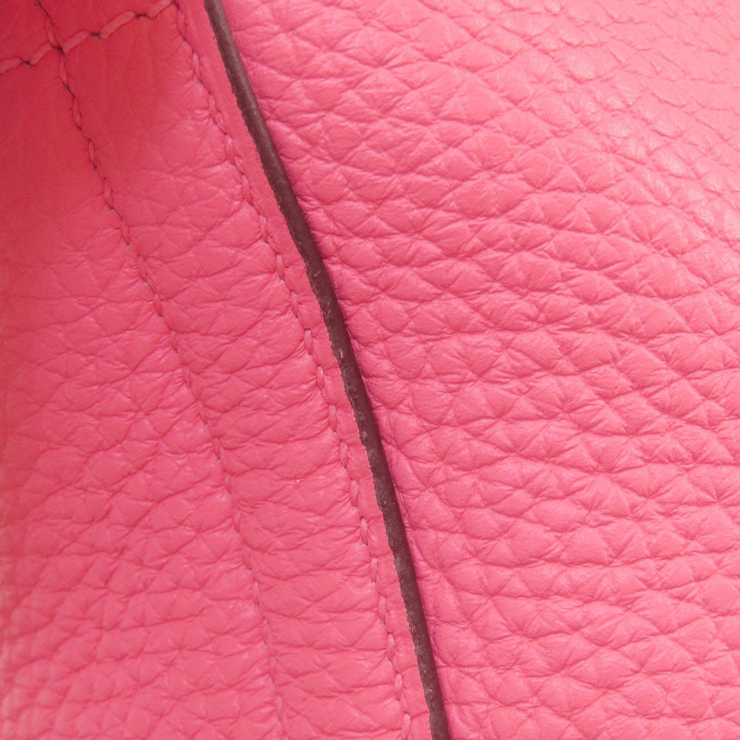 HERMES Handbag Taurillon Clemence pink Bolide 31 Rose Azalee Silver Metal Women Used Authentic