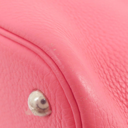 HERMES Handbag Taurillon Clemence pink Bolide 31 Rose Azalee Silver Metal Women Used Authentic