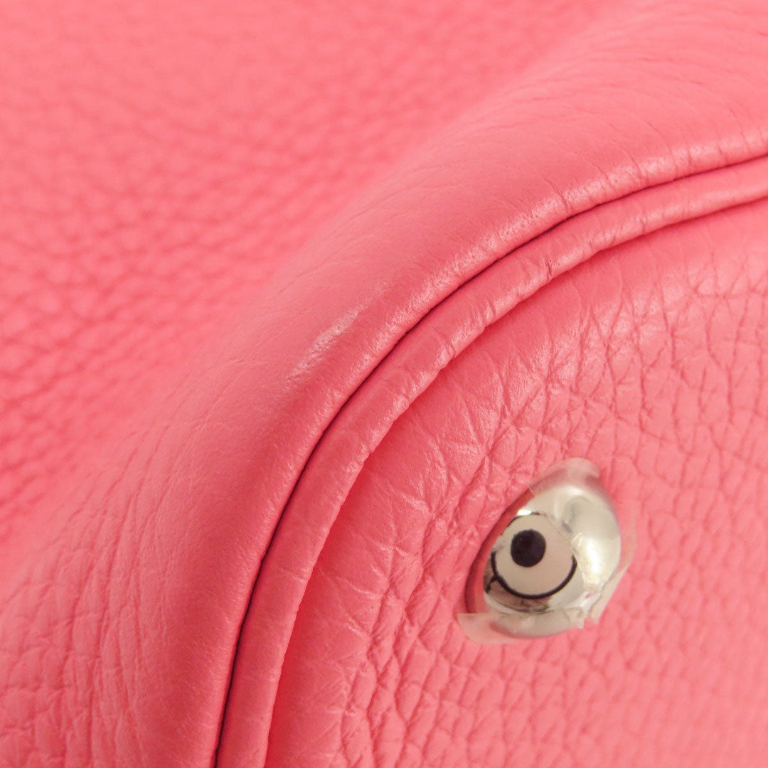 HERMES Handbag Taurillon Clemence pink Bolide 31 Rose Azalee Silver Metal Women Used Authentic