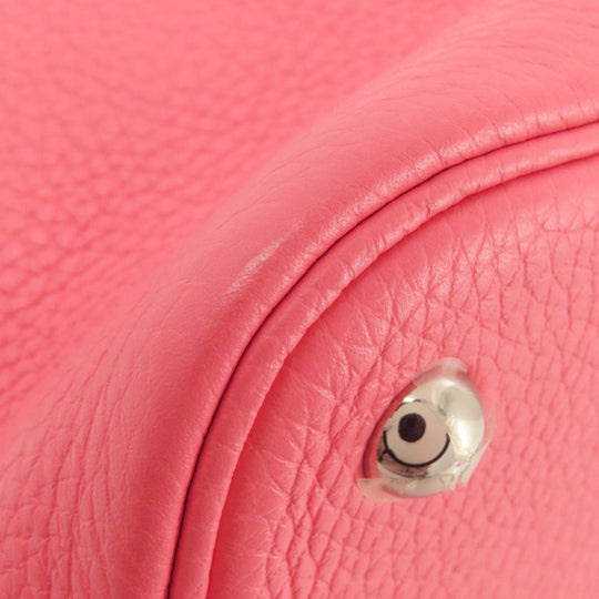 HERMES Handbag Taurillon Clemence pink Bolide 31 Rose Azalee Silver Metal Women Used Authentic
