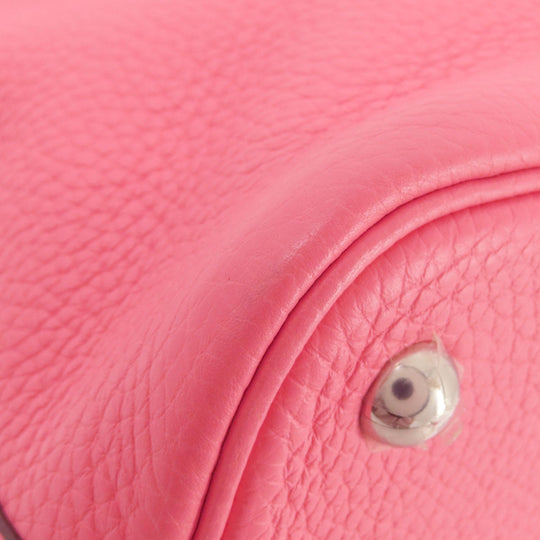 HERMES Handbag Taurillon Clemence pink Bolide 31 Rose Azalee Silver Metal Women Used Authentic
