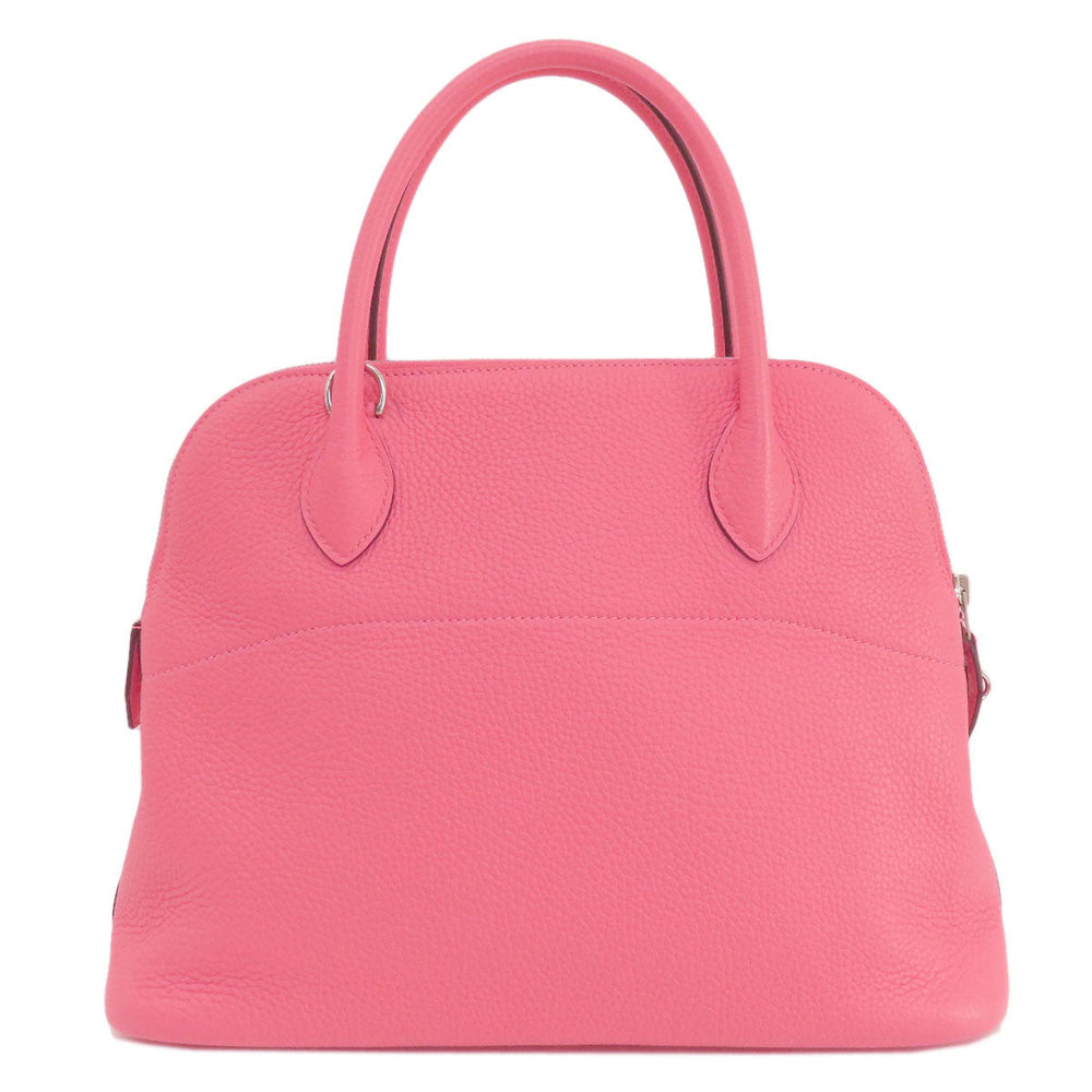 HERMES Handbag Taurillon Clemence pink Bolide 31 Rose Azalee Silver Metal Women Used Authentic