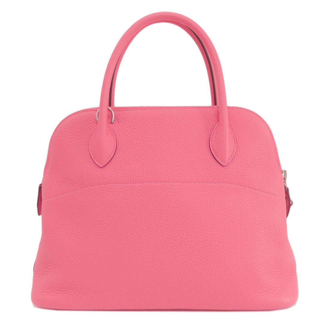 HERMES Handbag Taurillon Clemence pink Bolide 31 Rose Azalee Silver Metal Women Used Authentic