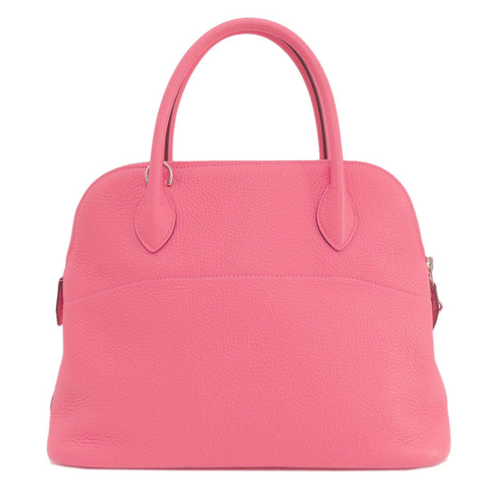 HERMES Handbag Taurillon Clemence pink Bolide 31 Rose Azalee Silver Metal Women Used Authentic