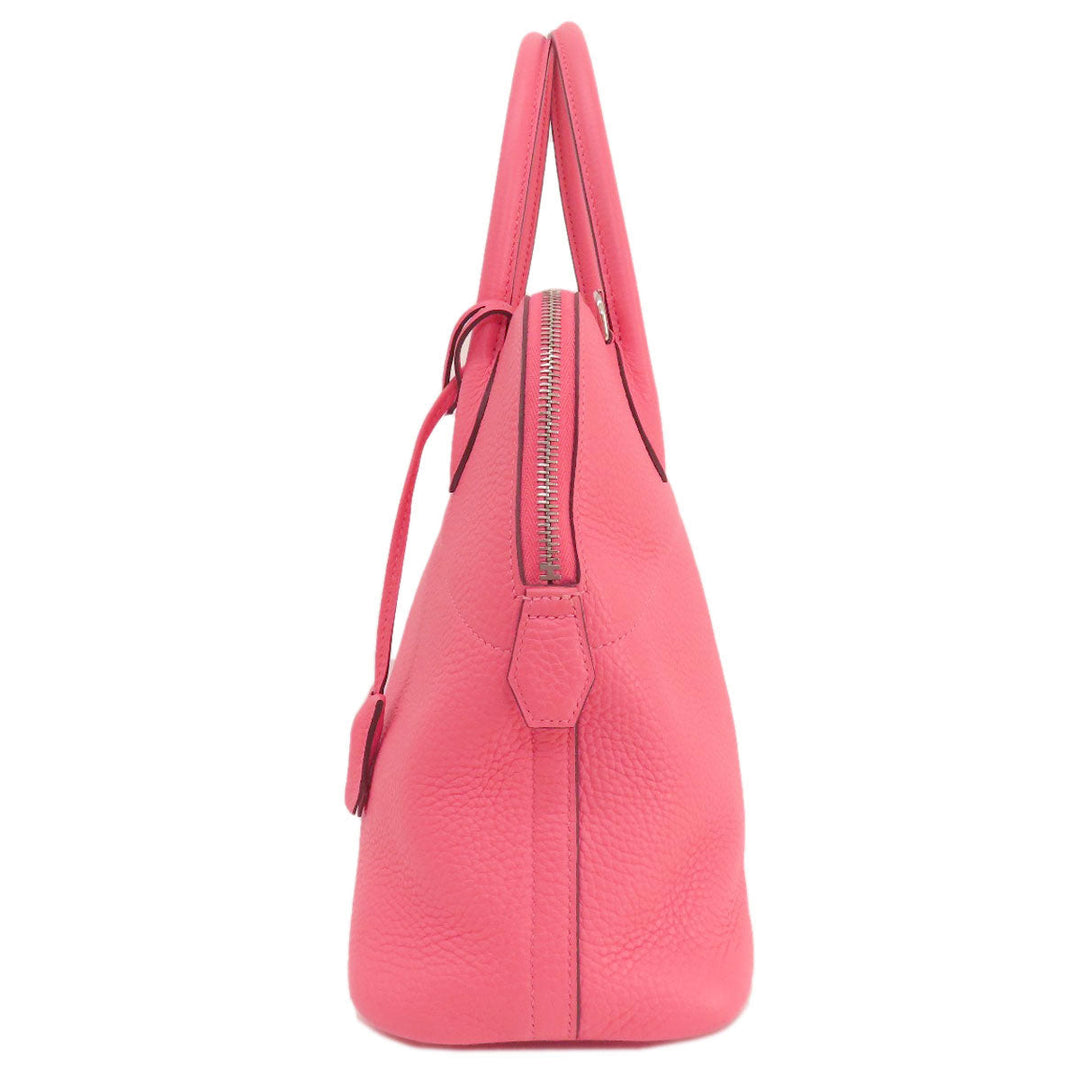 HERMES Handbag Taurillon Clemence pink Bolide 31 Rose Azalee Silver Metal Women Used Authentic