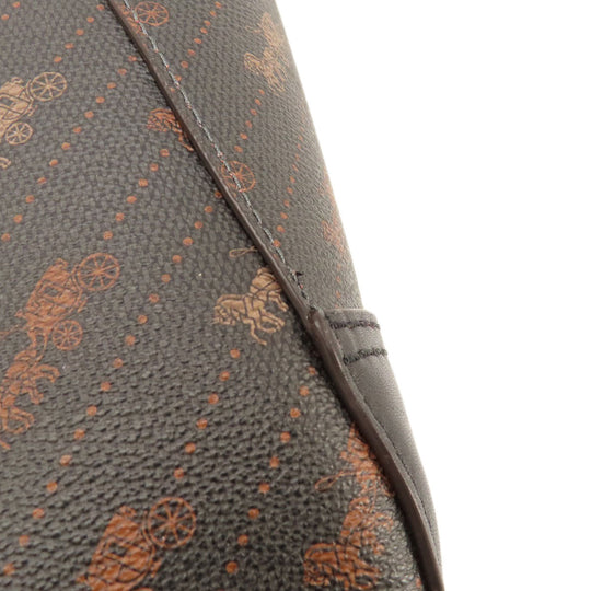 COACH Tote Bag C4060 PVC, Leather Brown Hose and carriage Women Used Authentic