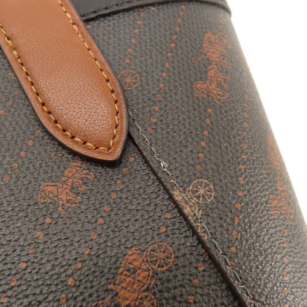 COACH Tote Bag C4060 PVC, Leather Brown Hose and carriage Women Used Authentic