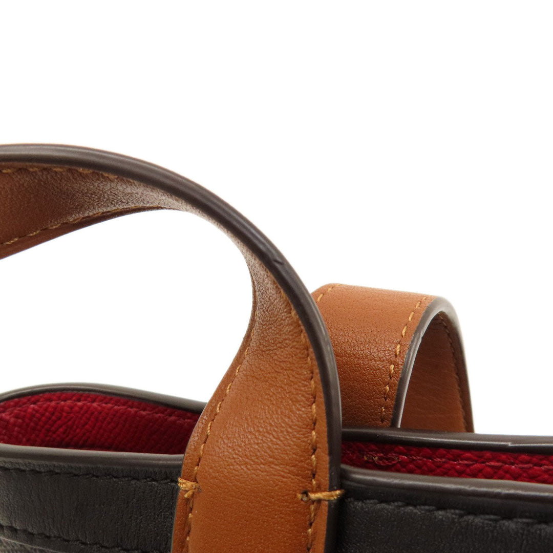 COACH Tote Bag C4060 PVC, Leather Brown Hose and carriage Women Used Authentic