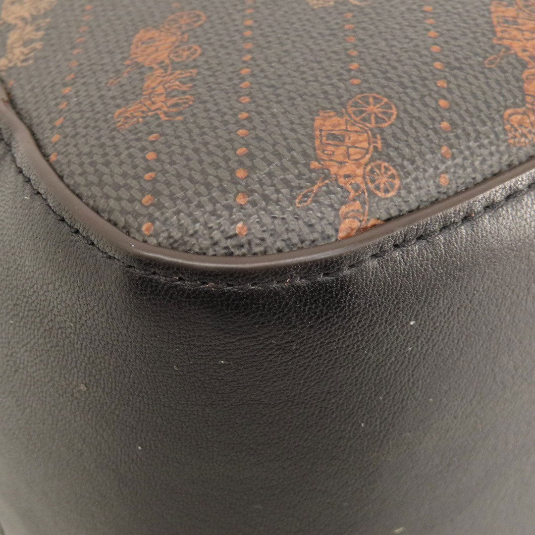 COACH Tote Bag C4060 PVC, Leather Brown Hose and carriage Women Used Authentic