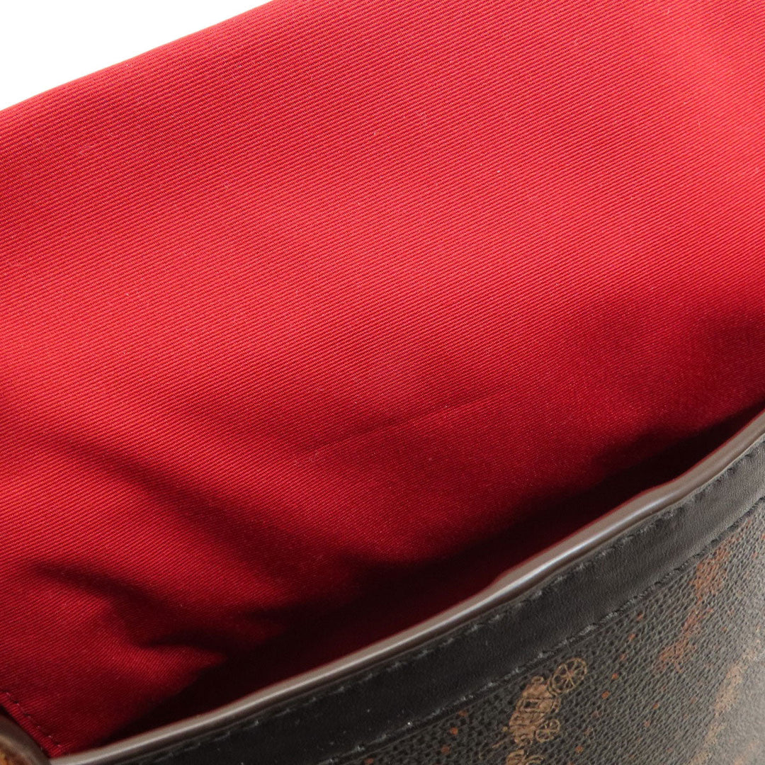 COACH Tote Bag C4060 PVC, Leather Brown Hose and carriage Women Used Authentic