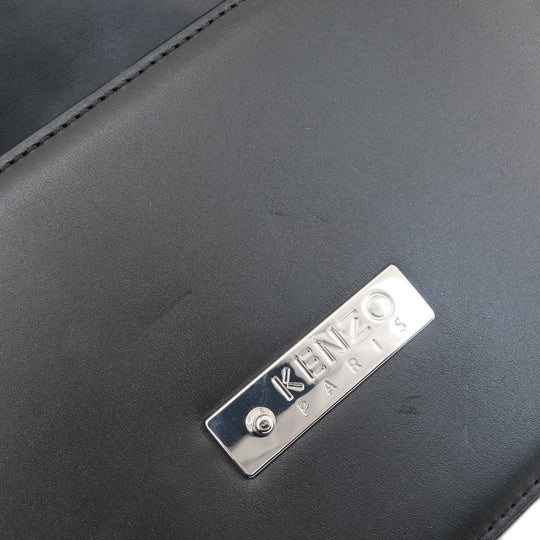KENZO Shoulder Bag leather black 2WAY Women Used Authentic