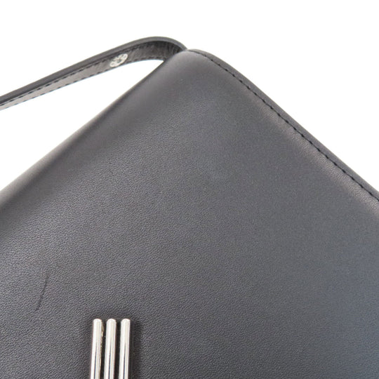 KENZO Shoulder Bag leather black 2WAY Women Used Authentic