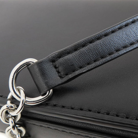 KENZO Shoulder Bag leather black 2WAY Women Used Authentic
