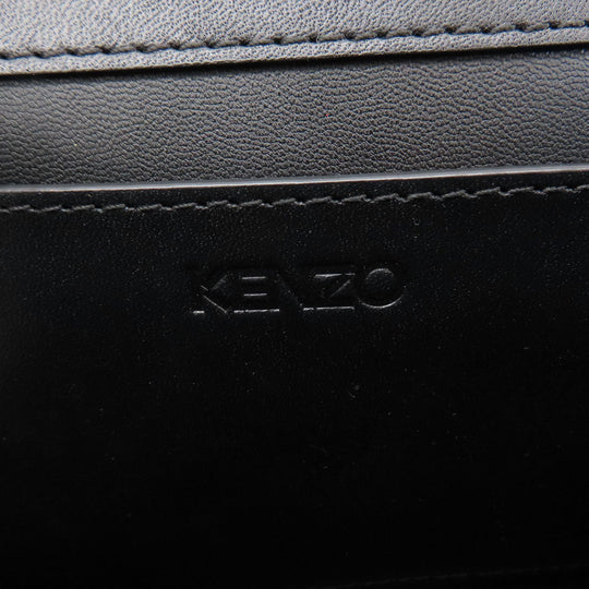 KENZO Shoulder Bag leather black 2WAY Women Used Authentic