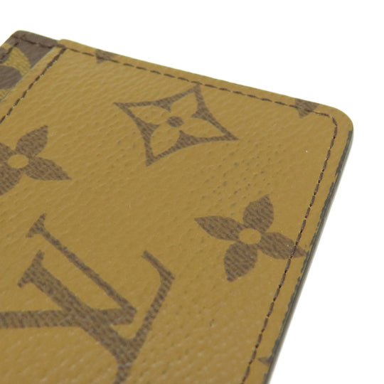 LOUIS VUITTON Card Case M69161 Monogram reverse Brown Porto Carte Simple Monogram Reverse Women Used Authentic