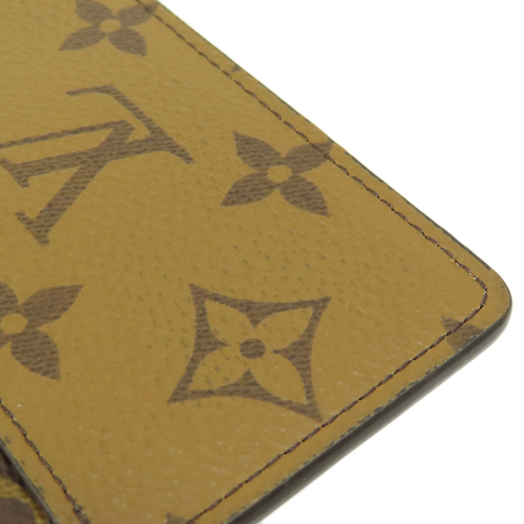LOUIS VUITTON Card Case M69161 Monogram reverse Brown Porto Carte Simple Monogram Reverse Women Used Authentic