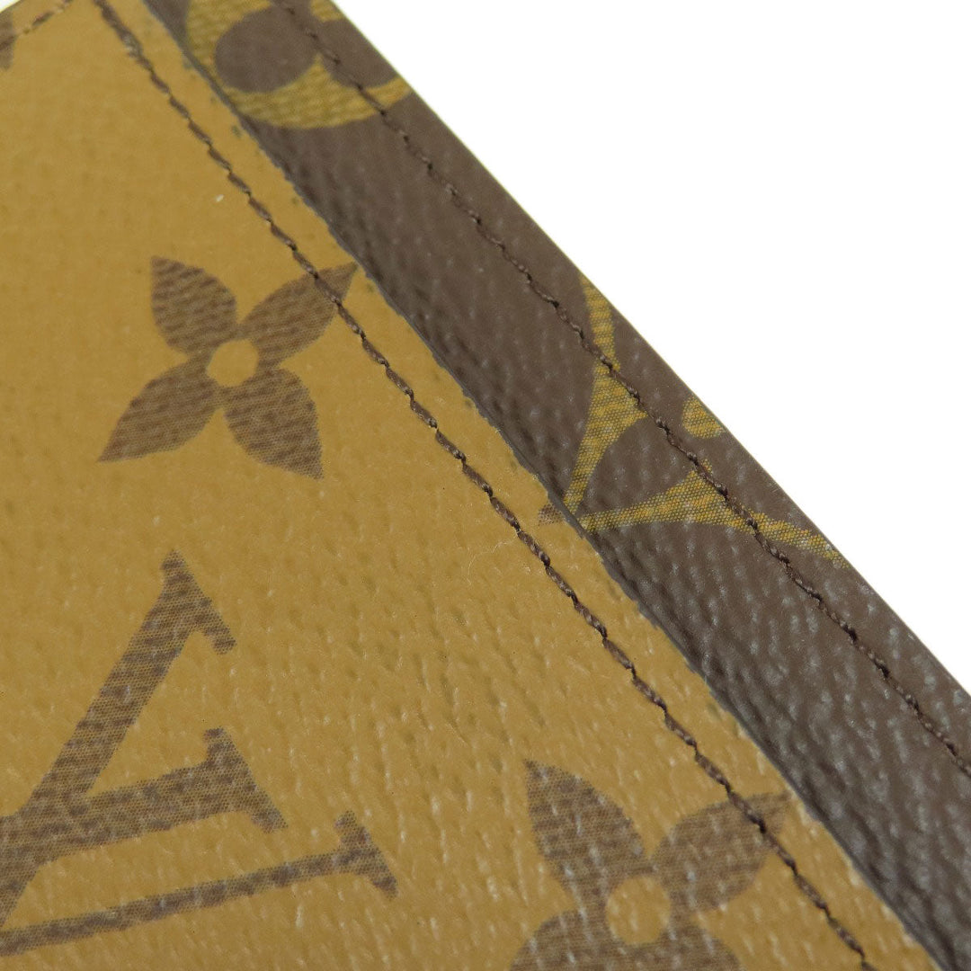 LOUIS VUITTON Card Case M69161 Monogram reverse Brown Porto Carte Simple Monogram Reverse Women Used Authentic