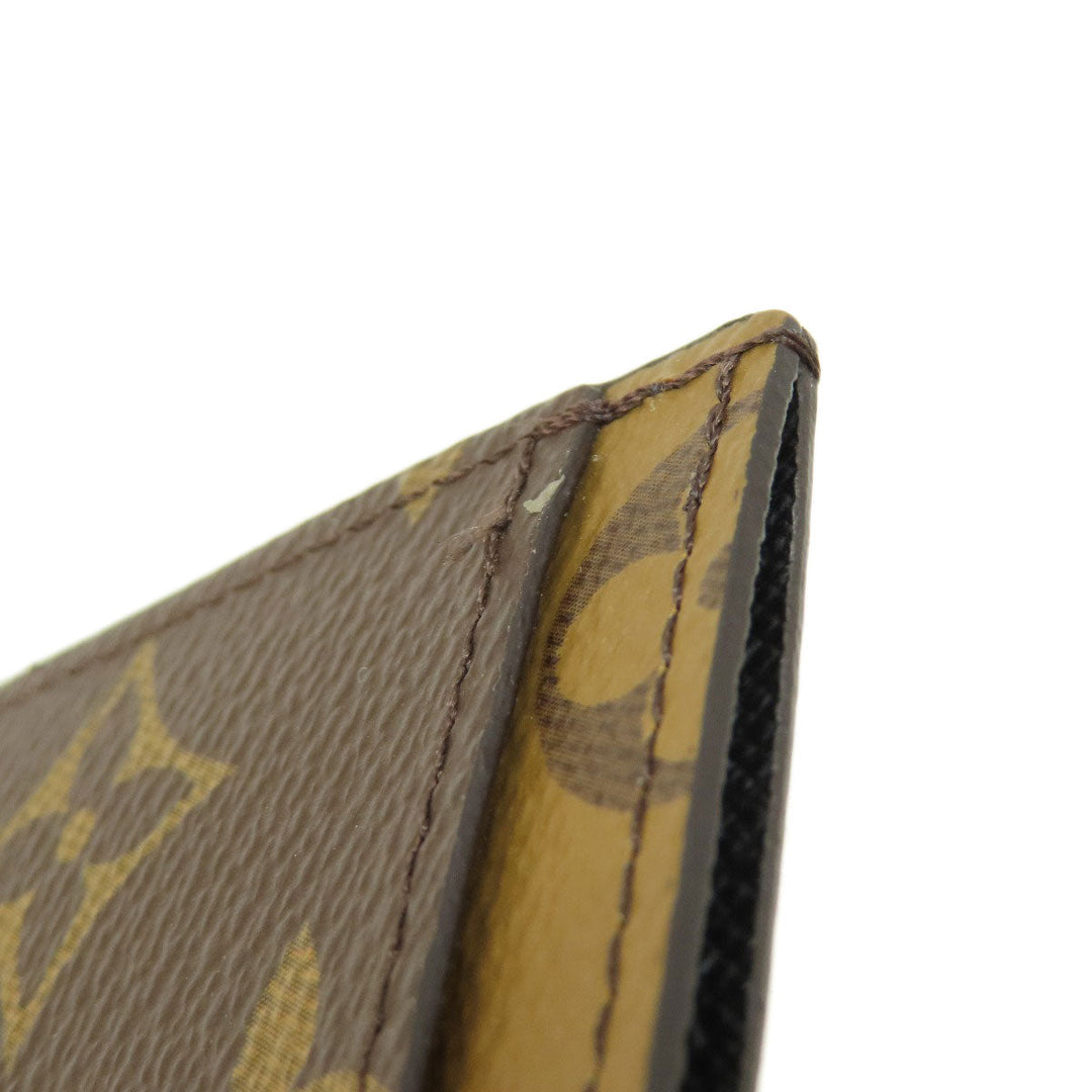 LOUIS VUITTON Card Case M69161 Monogram reverse Brown Porto Carte Simple Monogram Reverse Women Used Authentic