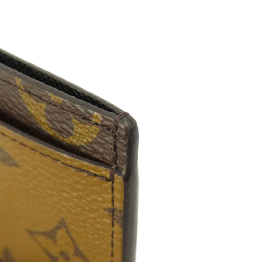 LOUIS VUITTON Card Case M69161 Monogram reverse Brown Porto Carte Simple Monogram Reverse Women Used Authentic
