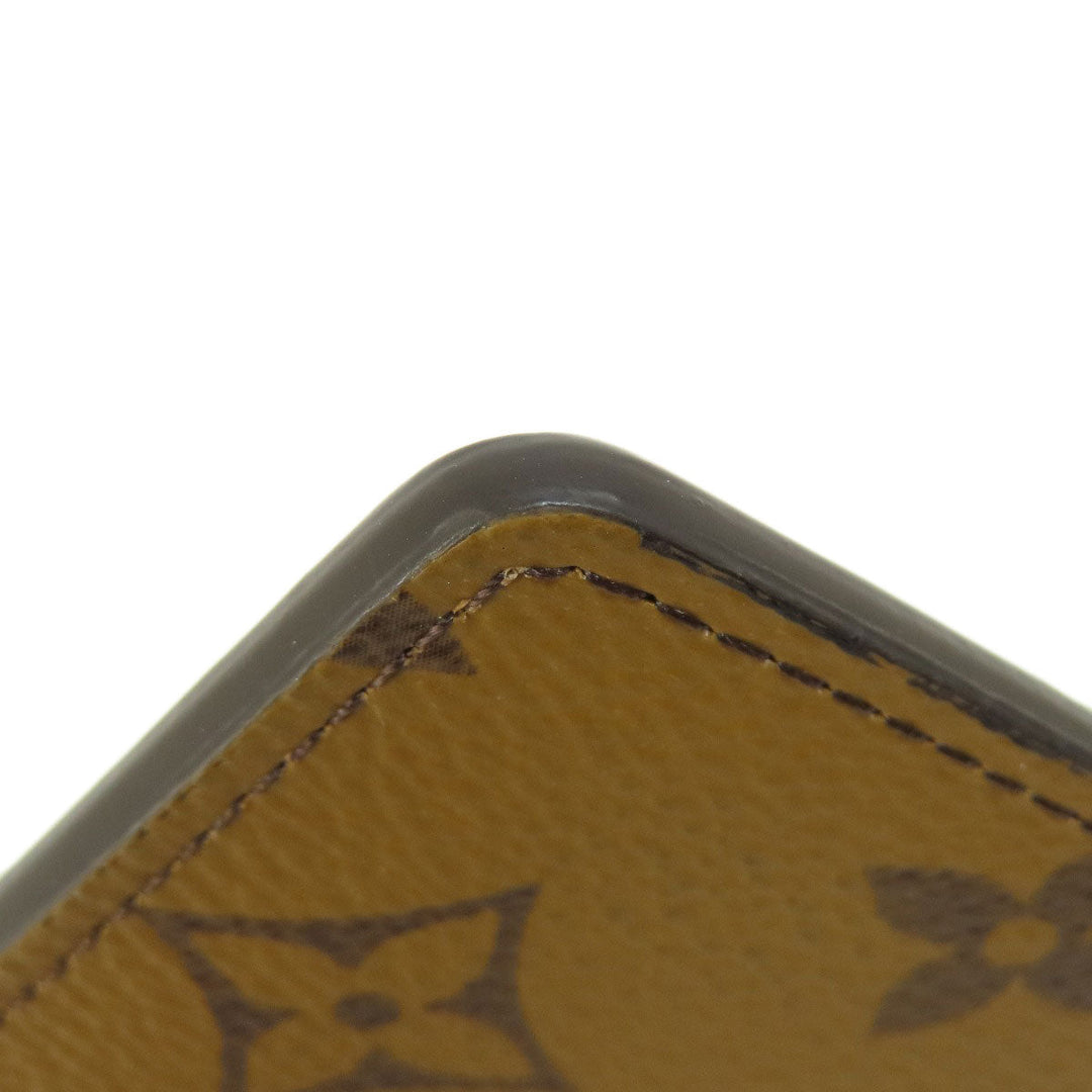 LOUIS VUITTON Card Case M69161 Monogram reverse Brown Porto Carte Simple Monogram Reverse Women Used Authentic