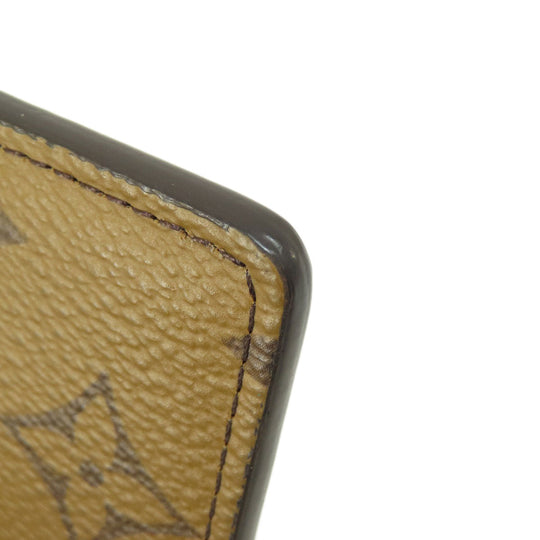 LOUIS VUITTON Card Case M69161 Monogram reverse Brown Porto Carte Simple Monogram Reverse Women Used Authentic