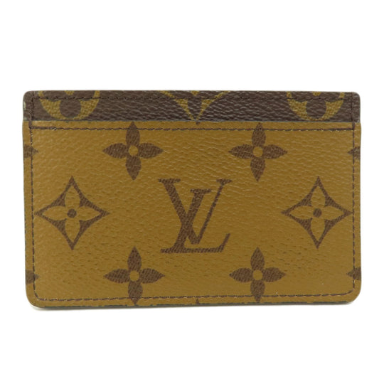 LOUIS VUITTON Card Case M69161 Monogram reverse Brown Porto Carte Simple Monogram Reverse Women Used Authentic