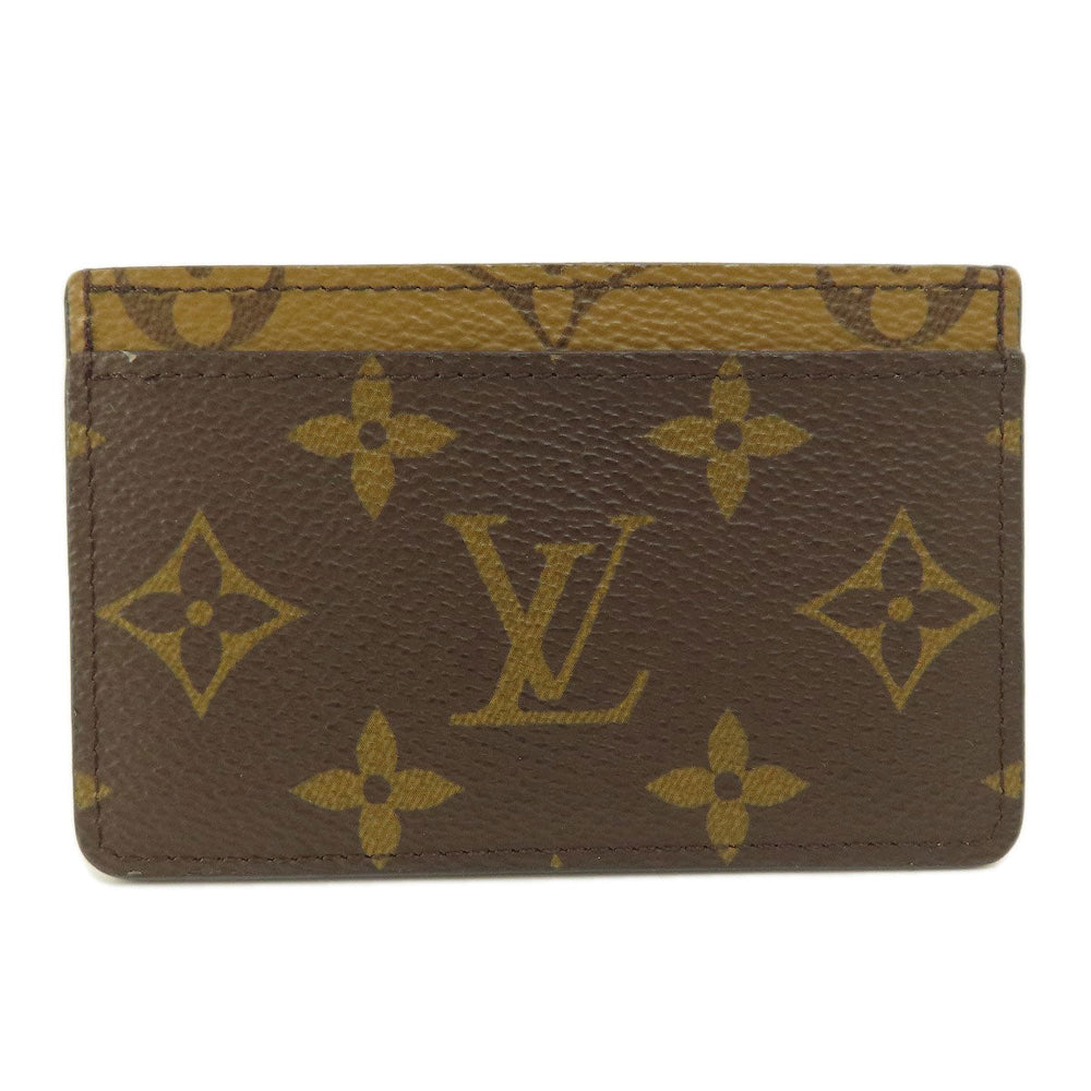LOUIS VUITTON Card Case M69161 Monogram reverse Brown Porto Carte Simple Monogram Reverse Women Used Authentic
