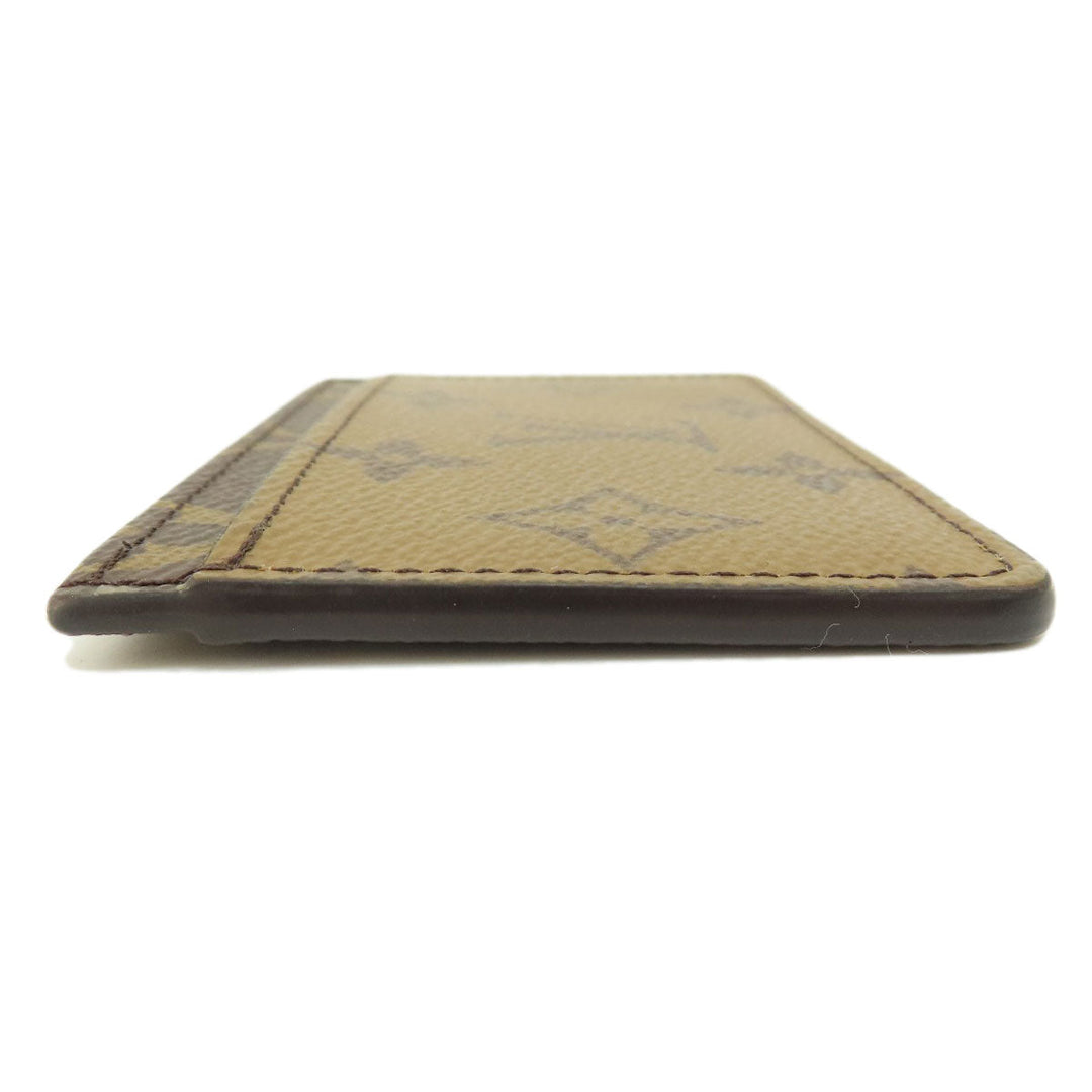 LOUIS VUITTON Card Case M69161 Monogram reverse Brown Porto Carte Simple Monogram Reverse Women Used Authentic