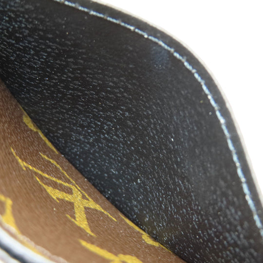 LOUIS VUITTON Card Case M69161 Monogram reverse Brown Porto Carte Simple Monogram Reverse Women Used Authentic