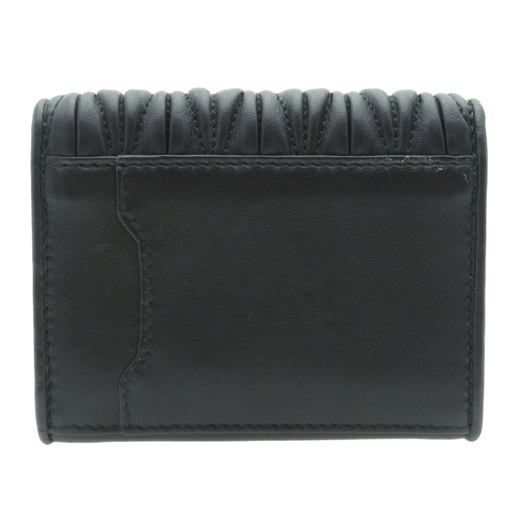 MIUMIU Card Case 5MC104 Calfskin black Logo motif Women Used Authentic
