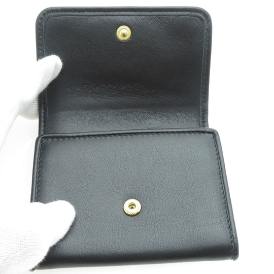 MIUMIU Card Case 5MC104 Calfskin black Logo motif Women Used Authentic