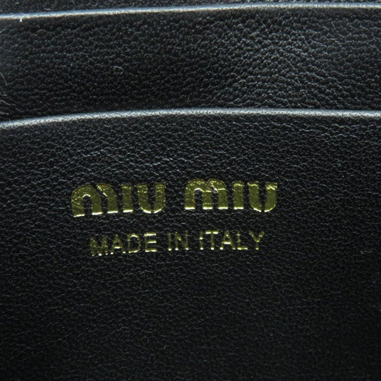 MIUMIU Card Case 5MC104 Calfskin black Logo motif Women Used Authentic