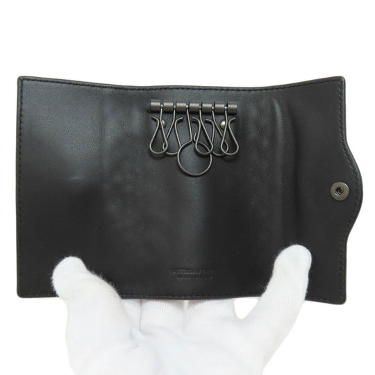 BOTTEGAVENETA Key case Key holder  Calfskin black INTRECCIATO