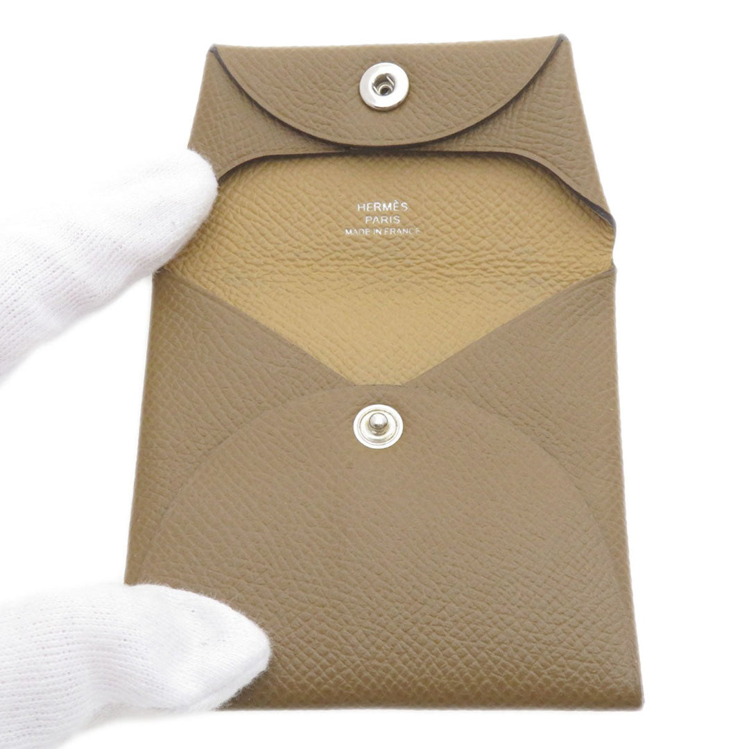 HERMES Coin case Epsom Brown Bastia Epsom Women(Unisex) Used Authentic