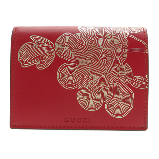 GUCCI Bifold Wallet 465859 Calfskin Red chinese new year Women Used Authentic