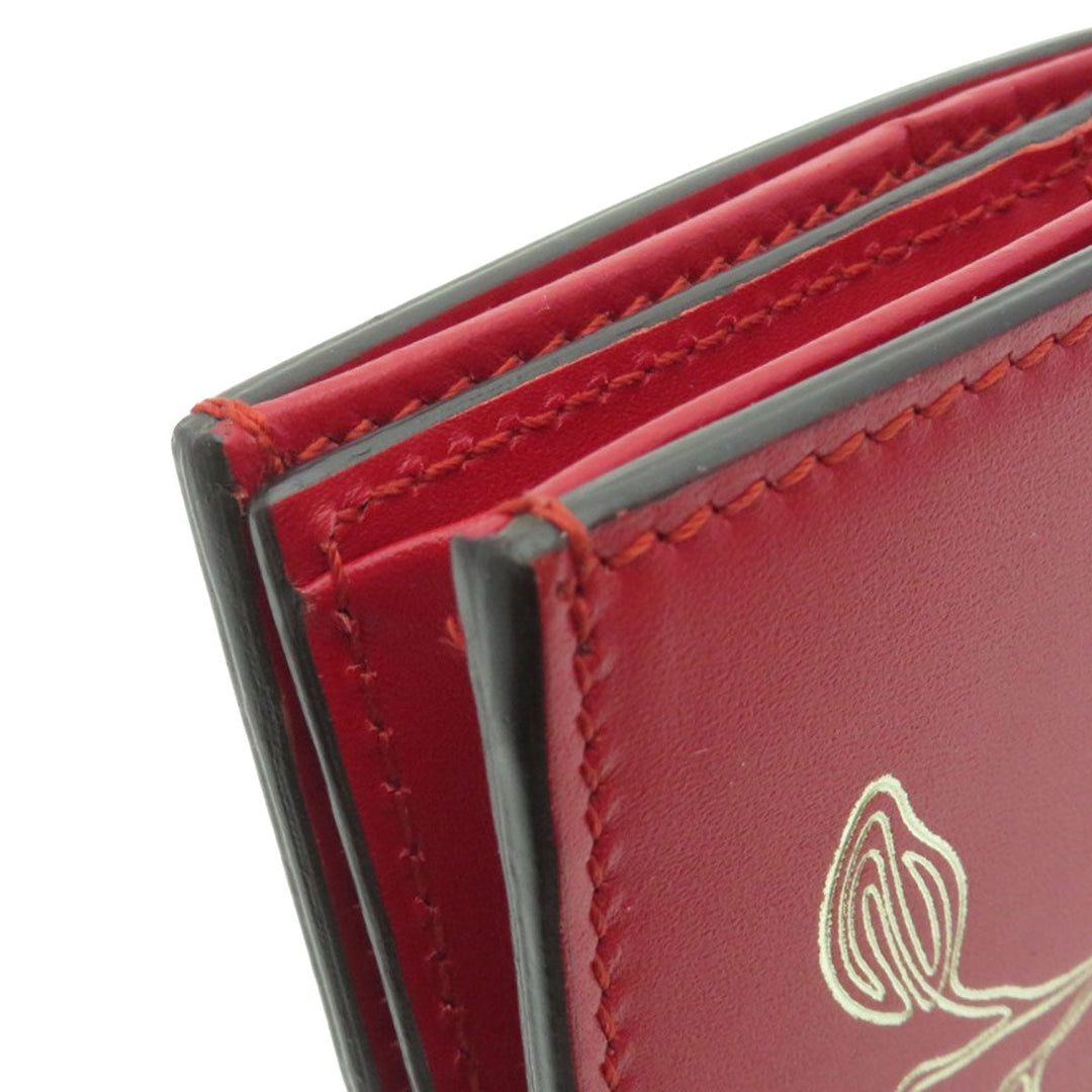 GUCCI Bifold Wallet 465859 Calfskin Red chinese new year Women Used Authentic