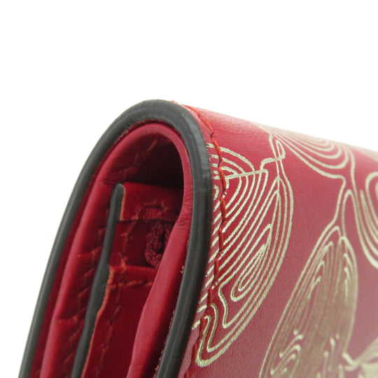 GUCCI Bifold Wallet 465859 Calfskin Red chinese new year Women Used Authentic