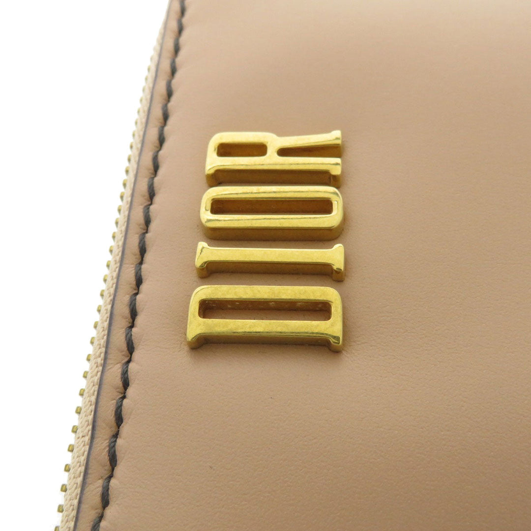 Christian Dior Bifold Wallet Calfskin pink Logo motif Women Used Authentic