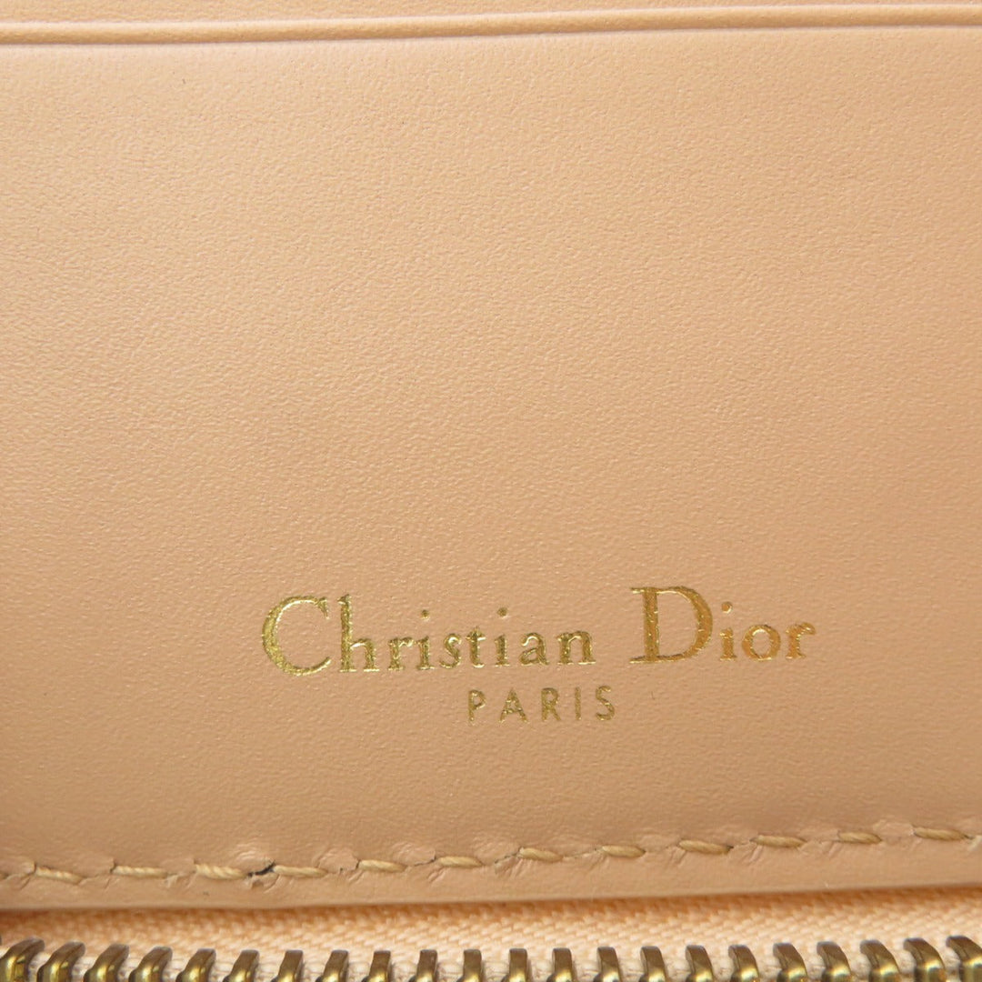 Christian Dior Bifold Wallet Calfskin pink Logo motif Women Used Authentic
