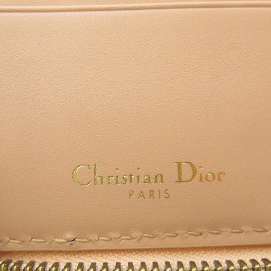 Christian Dior Bifold Wallet Calfskin pink Logo motif Women Used Authentic