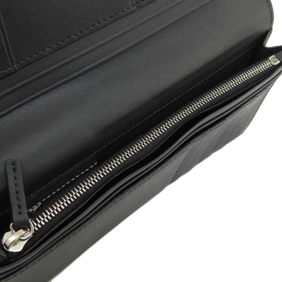 FENDI Long Wallet Purse leather black monster mens Used Authentic