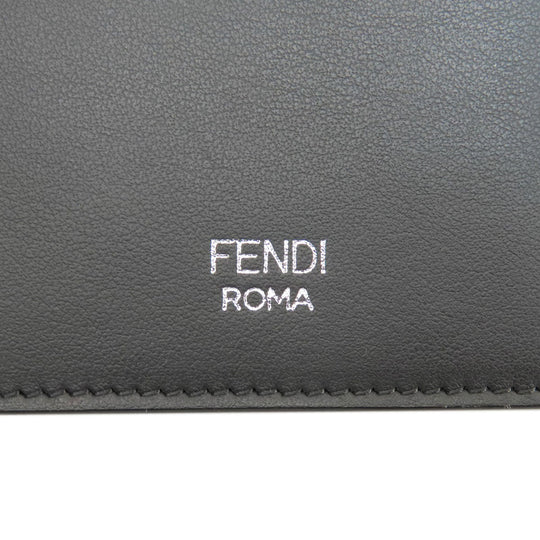 FENDI Long Wallet Purse leather black monster mens Used Authentic