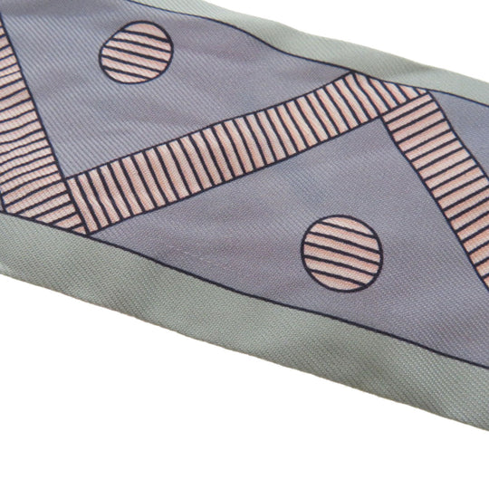 HERMES scarf silk gray Twilly Women Used Authentic
